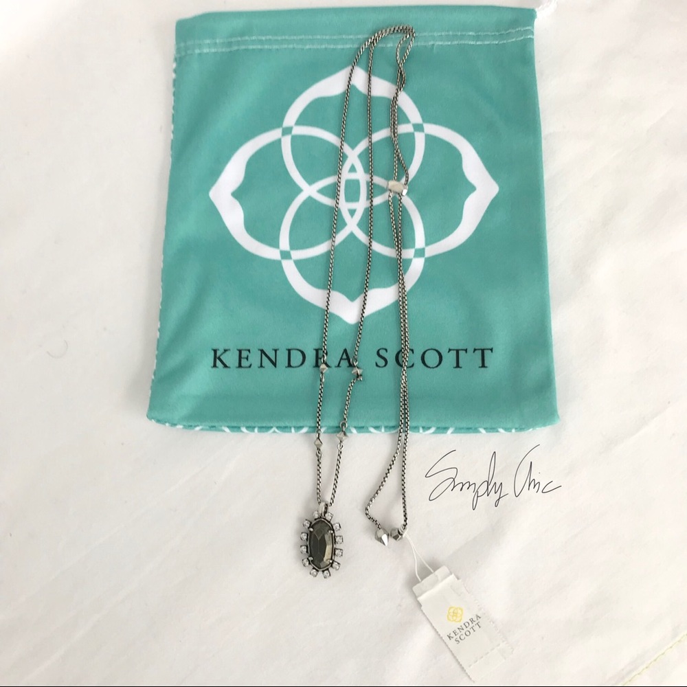 New Kendra Scott Brett Pendant antique silvertone - Picture 4 of 5